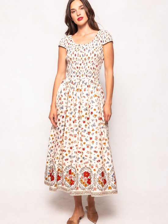 Ivy City Co Dresses & Skirts - Ivy City Co - Marlow Cap Sleeve Dress in
Cream Ditsy Floral